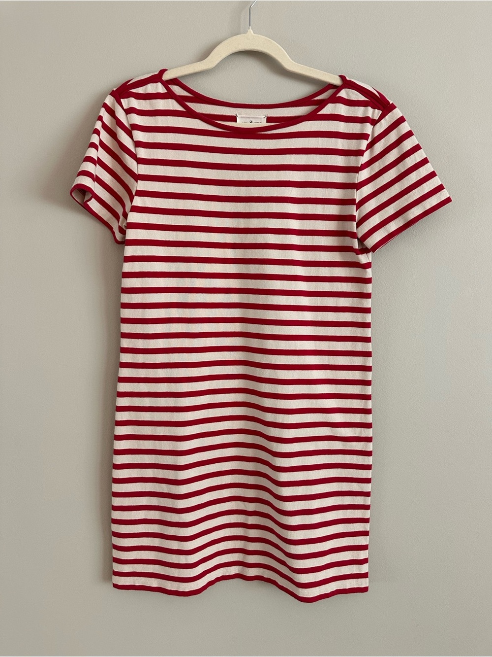 Lou & Grey Red White Striped Cotton T-Shirt Dress Size XS